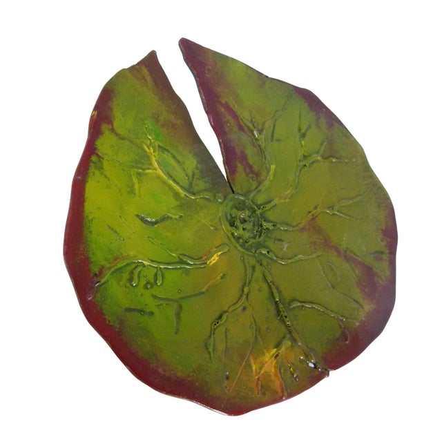 Vintage Catherine James Brutalist Metal Lily Pad Wall Sculpture | Signed "Catti" | Mid-Century Modern For Sale - Image 4 of 11