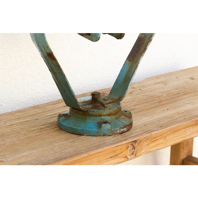 Antique Metal Sea Blue Ship Spotlight For Sale - Image 4 of 10
