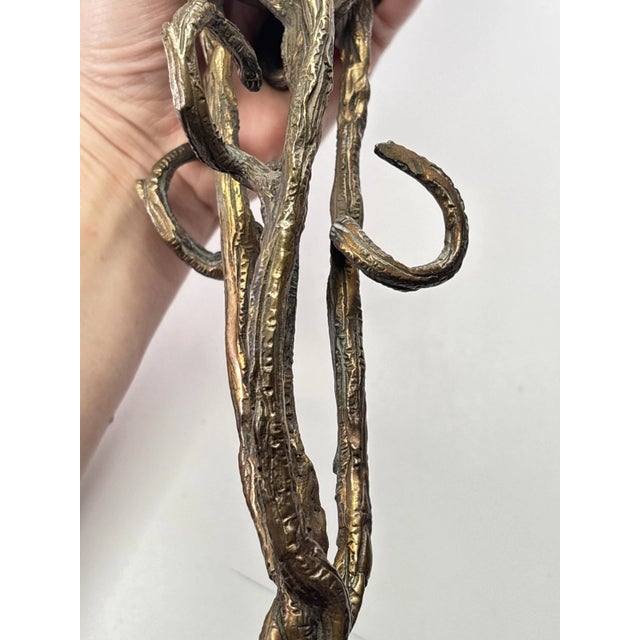 Vintage Chinese Porcelain Cloisonné Vase Bronze Stand Vines Floral Famille For Sale - Image 9 of 10