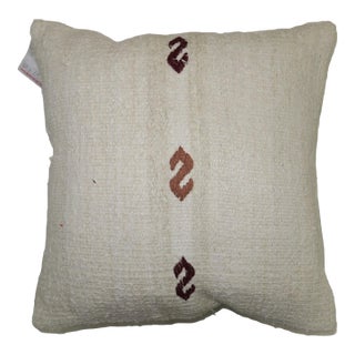 Primitive Vintage Turkish Kilim Pillow For Sale