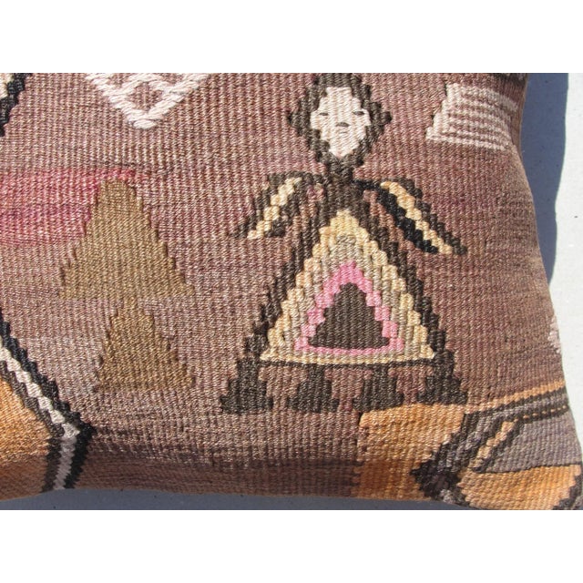 Contemporary Pillow Cover Made From Kilim Rug For Sale - Image 4 of 8