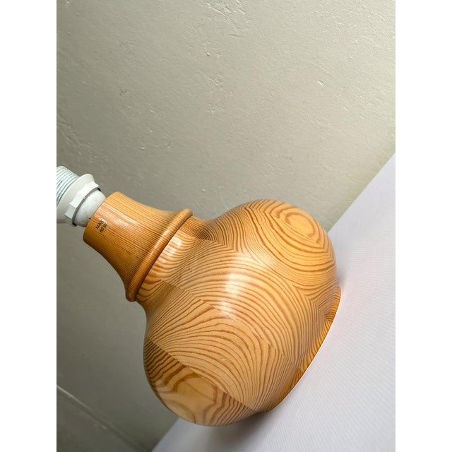 Turned Pine Table Lamp from Solbackens Svarveri, 1970s For Sale - Image 11 of 13