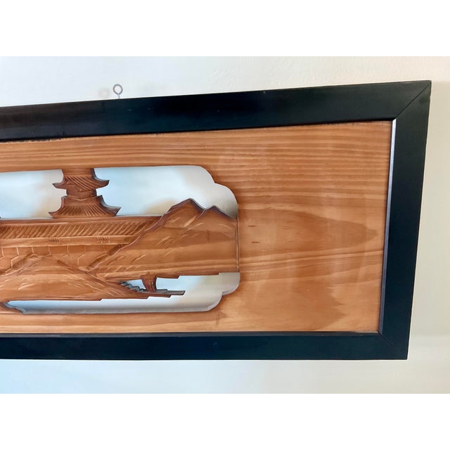 Mid 20th Century Japanese Hand-Carved Wood Panel, Known as a Ranma (欄間) For Sale - Image 5 of 5