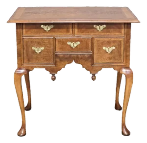 Baker Colonial Williamsburg Burl Walnut Boston Lowboy Dressing Table Rare