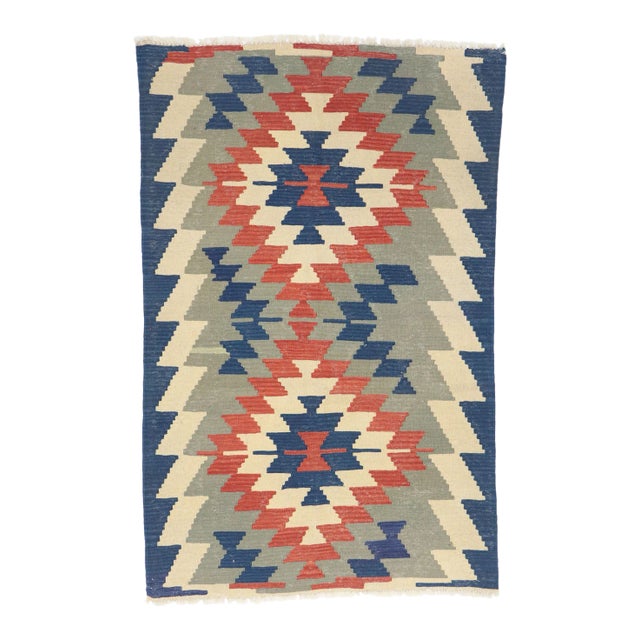 Vintage Persian Shiraz Kilim Rug, 03'08 X 05'08 For Sale