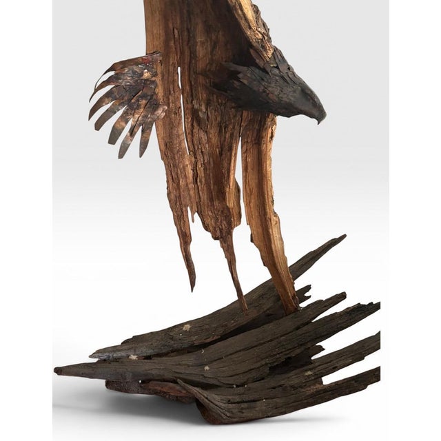 Late 20th Century Monumental Lubomir Tomaszewski Signed Wood and Copper Bird Sculpture Seven Feet Tall For Sale - Image 13 of 18