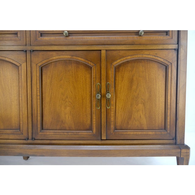 Brown Fine Mid Century Light Walnut 5 Doors 3 Drawers Credenza Dresser Sideboard MINT For Sale - Image 8 of 13