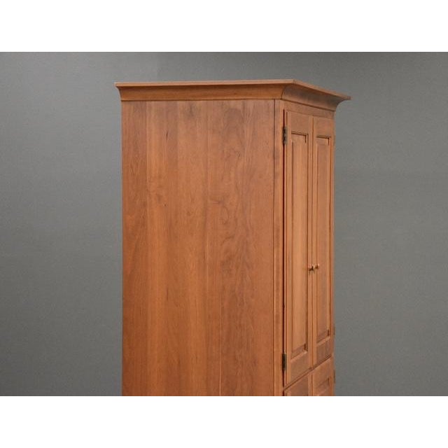 Wood Cherry Shaker Style Tall Armoire Dresser For Sale - Image 7 of 10