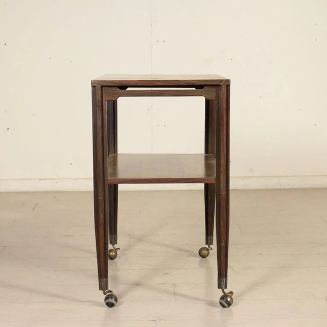 Italian Rosewood Veneer Service Cart, 1960s For Sale - Image 10 of 11