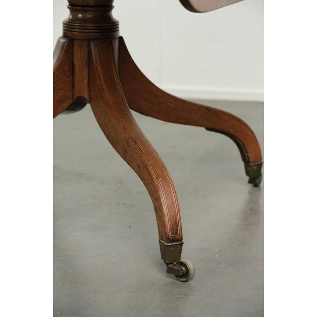 19th Century Antique English Drop-Leaf Side Table with Brass Details For Sale - Image 14 of 15