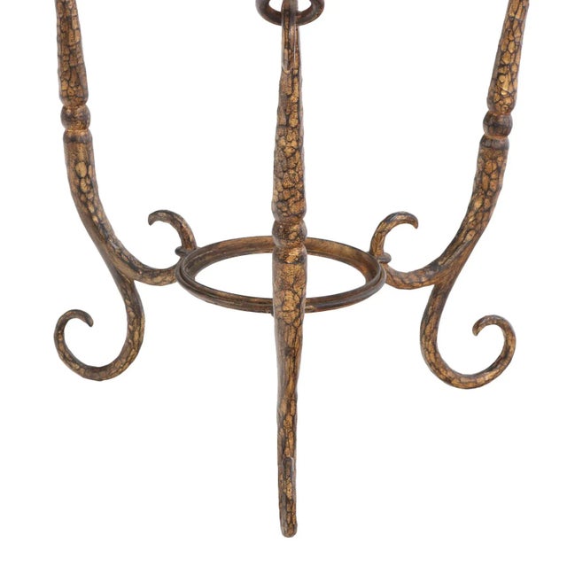 Banci An Elegant Gilt Iron and Glass Top Table, Possibly by Giovanni Banci, C. 1970. For Sale - Image 4 of 4