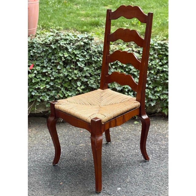 Late 20th Century French Farmhouse Ladderback Chairs - Set of 4 For Sale - Image 10 of 11