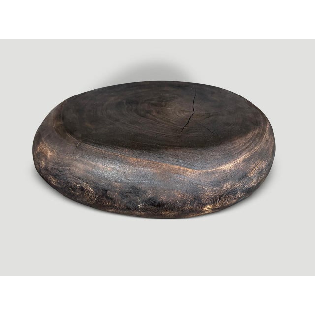 Contemporary Andrianna Shamaris Pebble Style Suar Wood Charred Coffee Table For Sale - Image 3 of 6