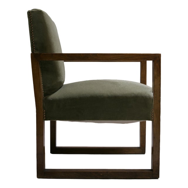 Art Deco Modernist French Armchair, 1930s For Sale