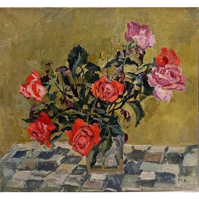 Flowers, Roses, red,pink MAYA KOPITZEVA (Gagra, Georgia, 1924 - 2005) Maya Kopitzeva’s works have been acquired by the...