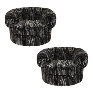 1970s French Style "Boule" Club Chairs - A Pair For Sale