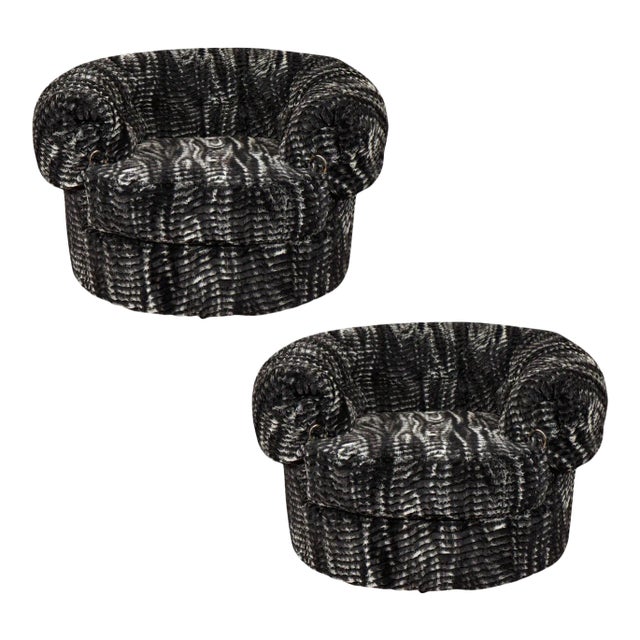 1970s French Style "Boule" Club Chairs - A Pair For Sale