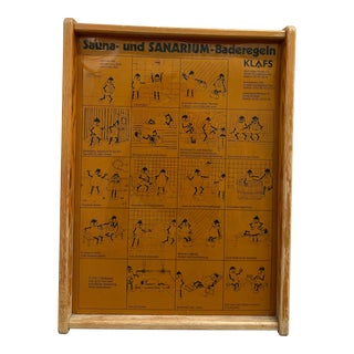 Early 20th Century Wood and Paper Spa/Sauna Sign For Sale