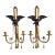 Antique Pair of Italian Candle Power Neoclassical Carved Wood Wall Sconces For Sale