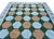 Sky Blue Handmade New Zealand Wool Dhurrie, Sky Blue, Beige and Green Swedish Tile Rug- 7'x7.5' For Sale - Image 8 of 13