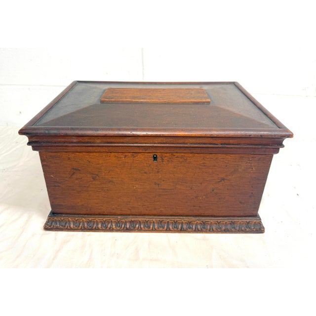 Up for sale is a very nice quality antique 19th century handmade mahogany wooden dresser box. The piece has very intricate...