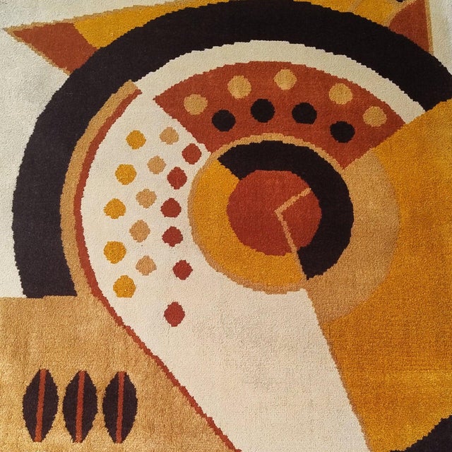 Textile French Constructivist Pure Wool Rugs, 1950s, Set of 2 For Sale - Image 7 of 18