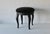 Chairmaster of Ny Black on Black Padded Seat Cabriole Leg Stool Vintage Late 20th Century For Sale In Miami - Image 6 of 15