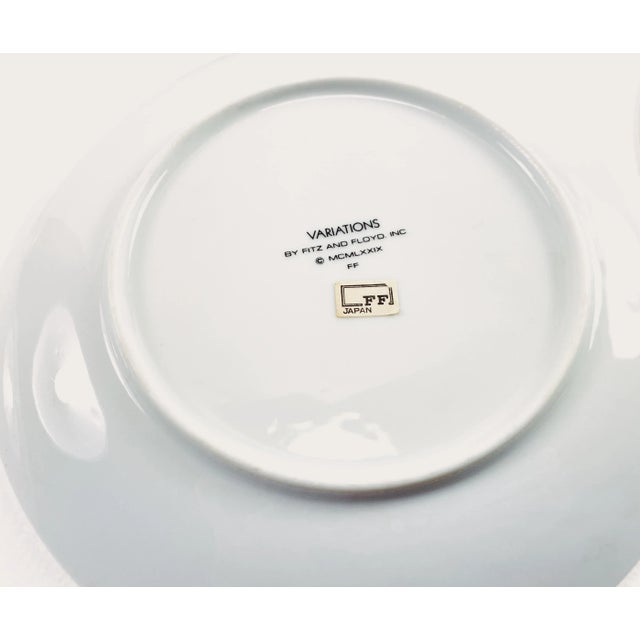 Fitz and Floyd Vintage 1970s Flower Motif Plates by Fitz and Floyd - Set of 6 For Sale - Image 4 of 8