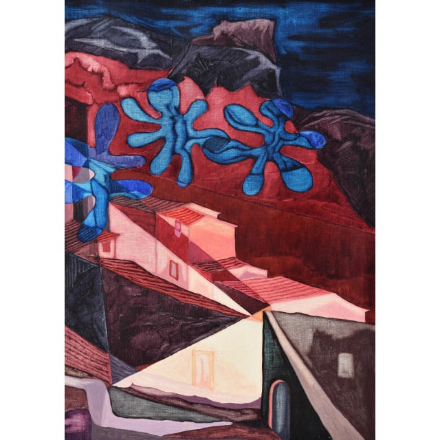 1960s Hermann Schmidt-Schmied, Peaceful Spirits, 1964, Oil Painting on Canvas, Framed For Sale - Image 5 of 10