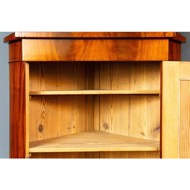 Biedermeier Brown Corner Cabinet For Sale - Image 12 of 18