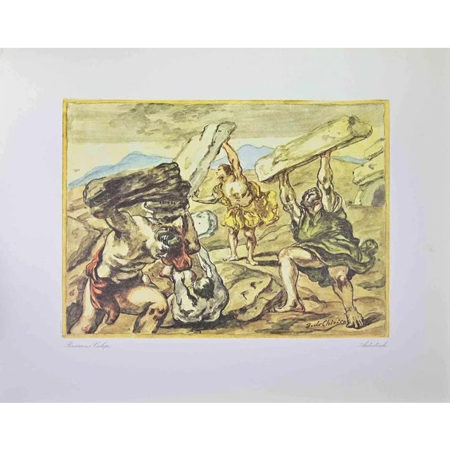 Vintage offset print realized after a watercolor by Giorgio de Chirico in 1962. from the rare portfolio "Greek Mythology"...