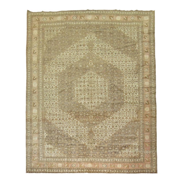 Antique Zabihi Collection Persian Tabriz Carpet - 9' x 13'5" For Sale