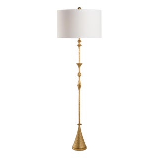 Gia Floor Lamp - Textured Gilt For Sale