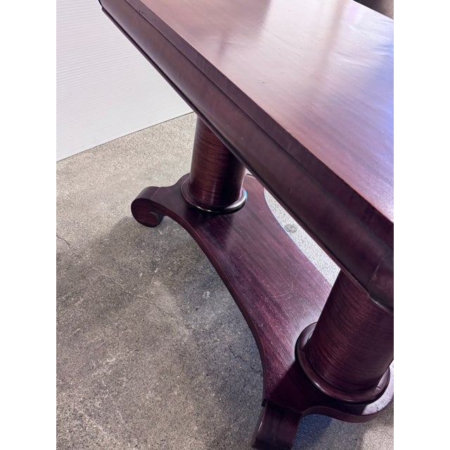 Antique Empire Style Library Pedestal Table + Drawer For Sale - Image 11 of 12