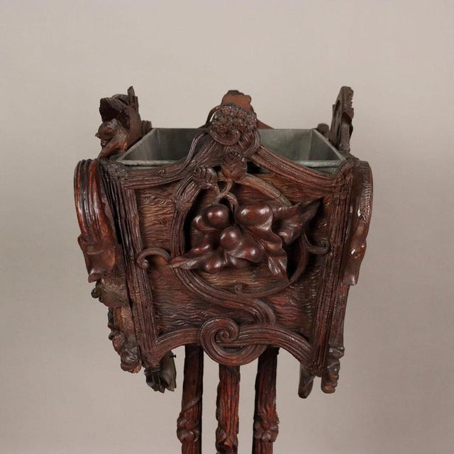 Antique Neo-Baroque Walnut Planter, Switzerland, 1800s For Sale - Image 12 of 16
