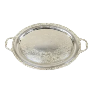 Wm Rogers & Son Victorian Rose 1982 Silver Plated Oval Serving Platter Tray