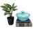 Striking 1956 covered serving bowl by Miramar of California in a vibrant aqua glaze. The design features a softly...