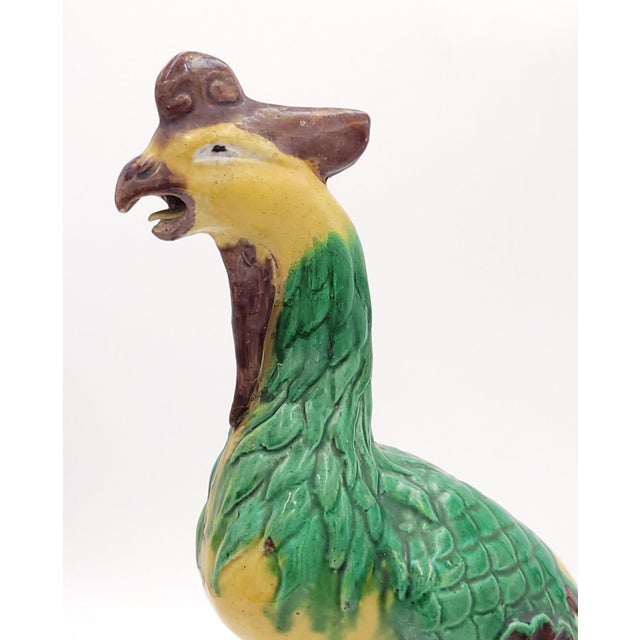 Ceramic Large Pair of Chinese Export Porcelain Phoenixes, Circa 1900. Restored For Sale - Image 7 of 7