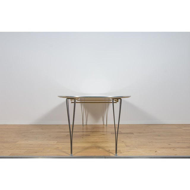 Fritz Hansen Mid-Century Modern Extendable Ellipse B612 Dining Table by Piet Hein & Bruno Mathsson for Fritz Hansen, 1960s For Sale - Image 4 of 18