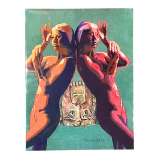 Vintage Ron Seitler Figurative Oil Crayon Figurative Drawing For Sale