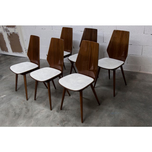 Baumann Model 840 G2S Chairs in Varnished Mahogany Finish, 1963, Set of 6 For Sale - Image 6 of 18