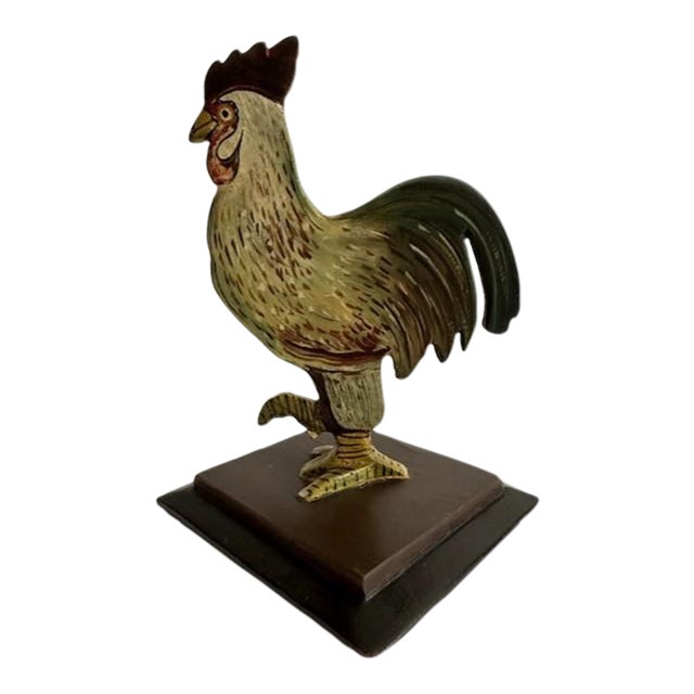 Vintage Hand Crafted Wooden Cockrell For Sale