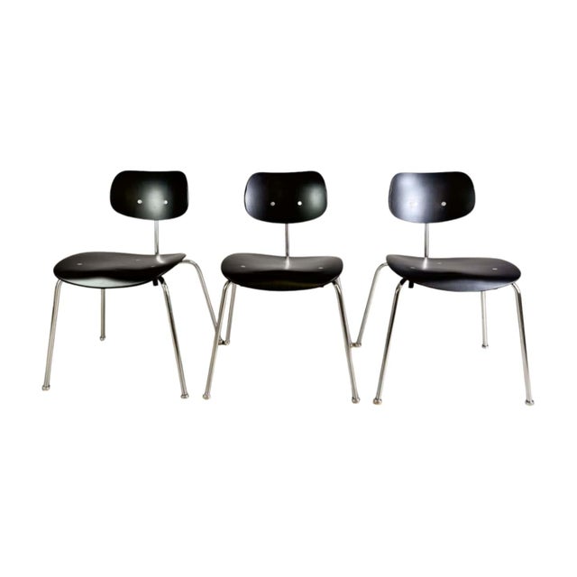 Black Midcentury Modern Chairs by Egon Eiermann for Wilde+Spieth, Set of 3 For Sale - Image 8 of 8