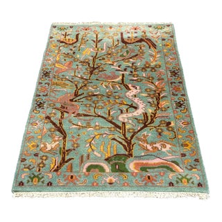 4ft × 6ft 4in Pictorial Tree of Life Wool Area Rug For Sale