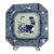 Antique Japanese Octagonal Blue and White Porcelain Plate With Butterly and Floral Design For Sale