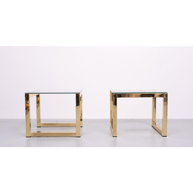 Vintage Brass Square Side Tables by Renato Zevi, 1970s, Set of 2 For Sale - Image 6 of 8