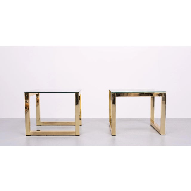 Vintage Brass Square Side Tables from Renato Zevi, 1970s, Set of 2 For Sale - Image 6 of 8