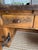 Vintage Industrial Desk With Integrated Swing-Out Stools For Sale - Image 10 of 18