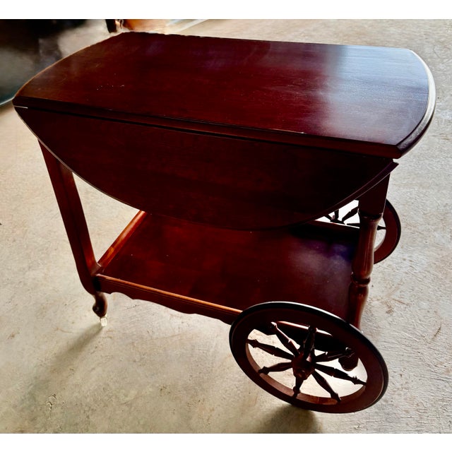 Late 20th Century Tea Trolley With Drop Leaf Sides For Sale - Image 4 of 12