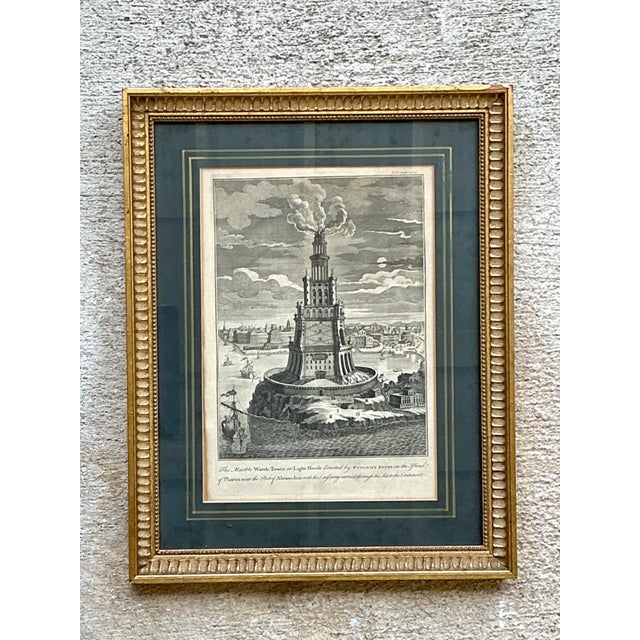 Antique Architectural Engraving in Gilt Frame For Sale - Image 10 of 15